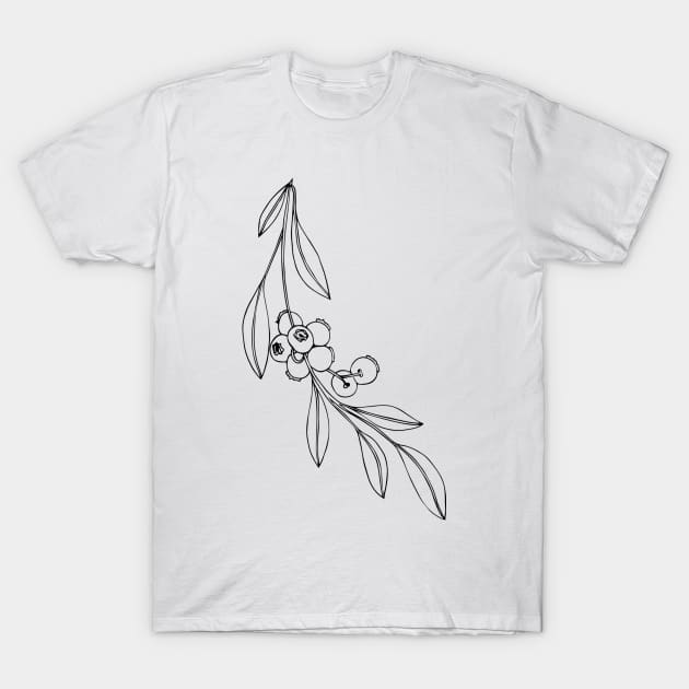 Blueberry Branch T-Shirt by themintgardener